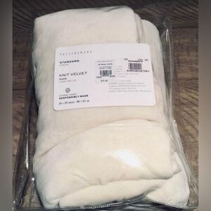 Pottery Barn Knit Velvet SHAM Cream Standard NWT